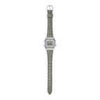 Casio Vintage LA680WEL-8A2 Silver Dial Digital 28.6mm Leather Strap Women's Watch