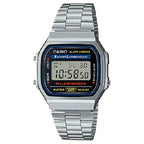 Casio Vintage Digital A168WA-1WDF Black Dial Stainless Steel Unisex Watch