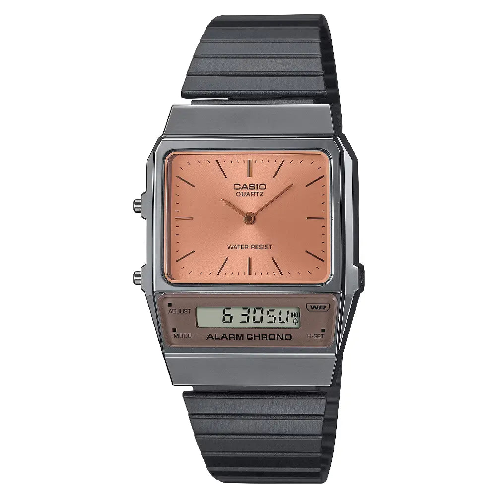 Casio Analog-Digital AQ-800ECGG-4ADF Red Dial Stainless Steel Unisex Watch