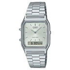 Casio Vintage Analog-Digital AQ-230A-7AMQYDF Silver Dial 29.8mm Stainless Steel Unisex Watch
