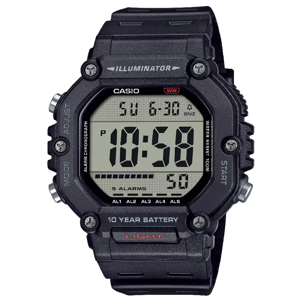 Casio Digital Heavy-Duty AE-1600H-1AVDF Black Dial Resin Strap Men's Watch
