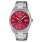 Casio Collection Analog MTP-1302PD-4AVEF Red Dial Stainless Steel Men's Watch