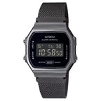 Casio Vintage Digital A168WEMB-1BDF Black Dial Stainless Steel Unisex Watch