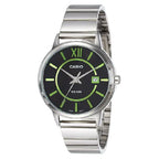 Casio Enticer MTP-E134D-1BVDF Date Analog Black Dial Stainless Steel Men's Watch
