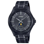 Casio Enticer MTP-M100B-1AVDF Moon Phase Analog Black Dial Stainless Steel Men's Watch