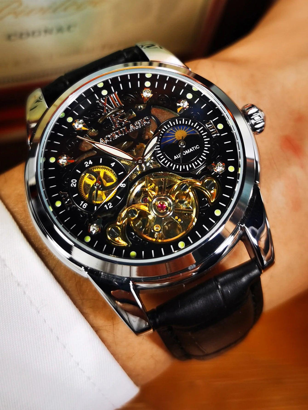AOKULASIC Automatic Skeleton Watch