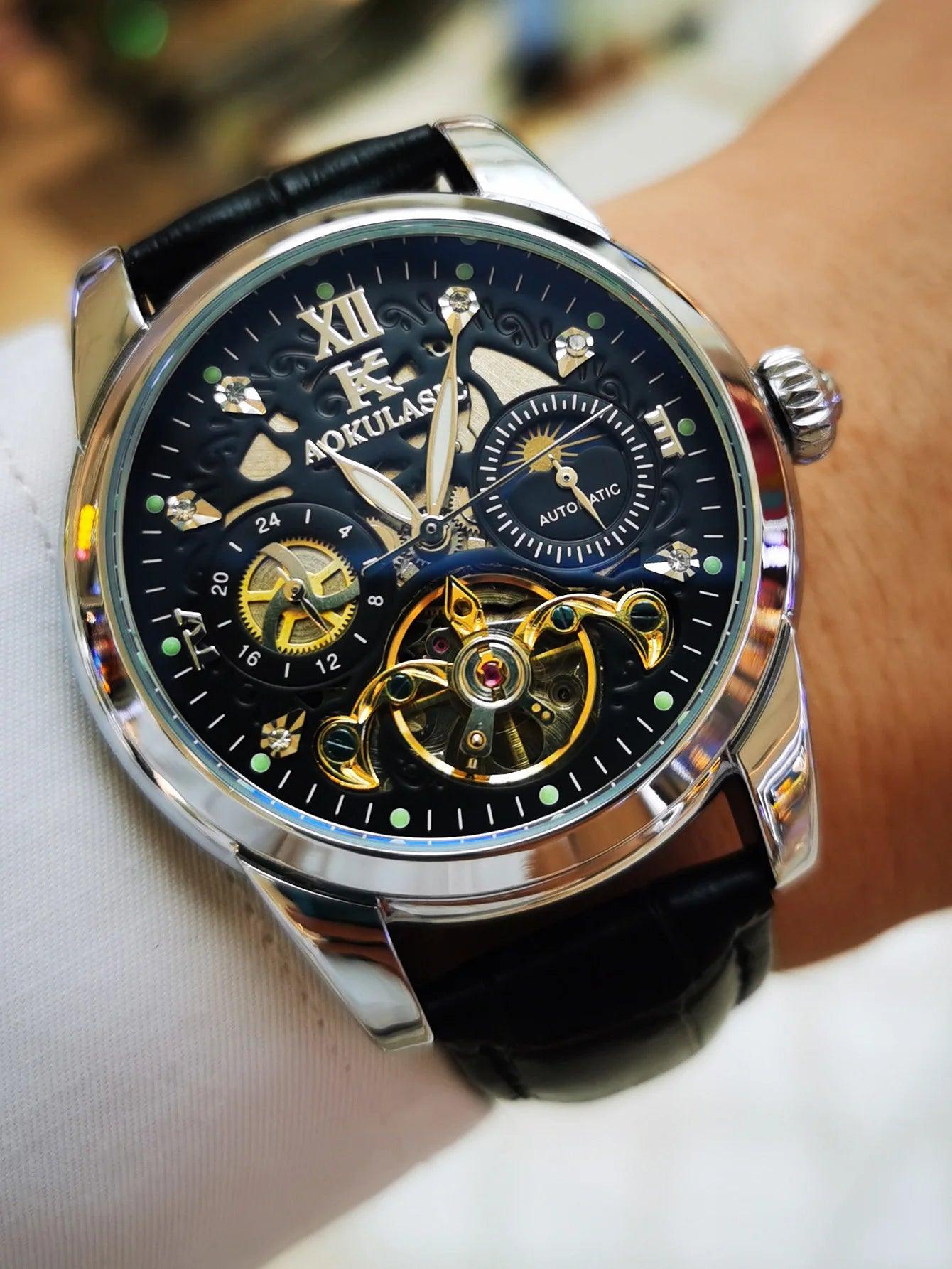 AOKULASIC Automatic Skeleton Watch
